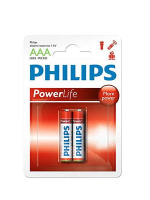 باتری نیم قلمی فیلیپس مدل Power Alkaline بسته 2 عددی