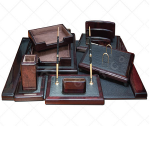 ست رومیزی چرم و چوب