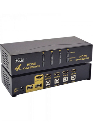کی وی ام سوئیچ 4 پورت HDMI اتوماتیک کی نت پلاس