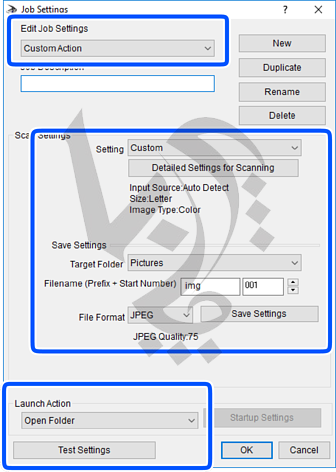 اجرای تنظیمات سفارشی اسکن با پانل کنترل