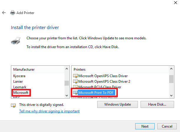 فعال کردن چاپ فایلPDF در ویندوز 10